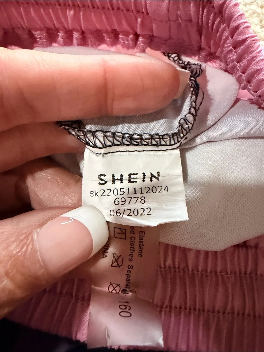 SHEIN Pink to Navy Ombre Palm-Print Swim Trunks